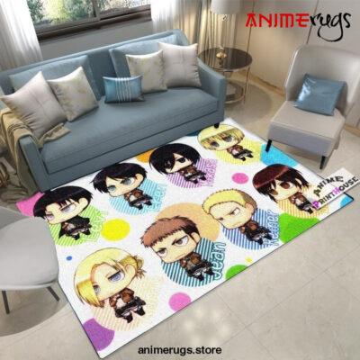 Attack On Titan Area Rugs Cute Chibi Anime Living Room Carpet Home Rug Regtangle Carpet Floor Decor Home Decor - Dreamrooma