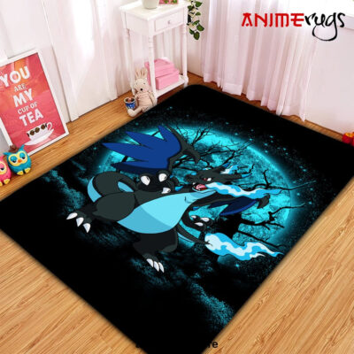 Charizard Mega X Moonlight Area Carpet Rug Home Decor Bedroom Living Room Decor Small / Premium Rectangle Rug Official Rug Merch