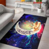 Cute Eevee Pokemon Couple Love You To The Moon Galaxy Carpet Rug Home Room Decor Back