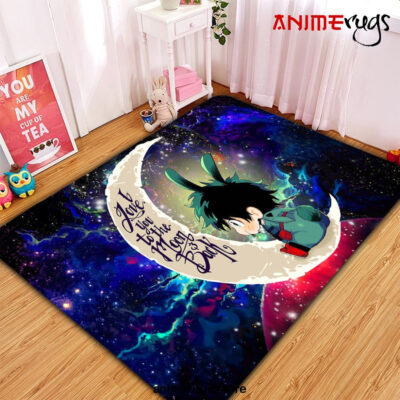 Deku My Hero Academia AnimeLove You To The Moon Galaxy Carpet Rug Home Room Decor Small / Premium Rectangle Rug Official Rug Merch