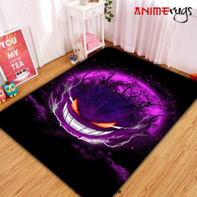 Gengar Pokemon Ghost Scary Moonlight Area Carpet Rug Home Decor Bedroom Living Room Decor Small / Premium Rectangle Rug Official Rug Merch