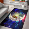 Godzilla Love Mothra You To The Moon Galaxy Carpet Rug Home Room Decor Back