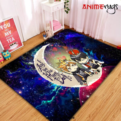 Hinata And Tobio Haikyuu Love You To The Moon Galaxy Carpet Rug Home Room Decor Small / Premium Rectangle Rug Official Rug Merch