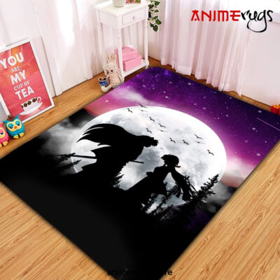 Inuyasha Couple Moon Night Galaxy Rug Carpet Rug Home Room Decor Premium Rectangle Rug / Small Official Rug Merch