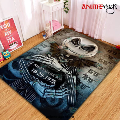 Jack Skellington The Nightmare Before Christmas Halloween Rug Carpet Rug Home Room Decor Premium Rectangle Rug / Small Official Rug Merch