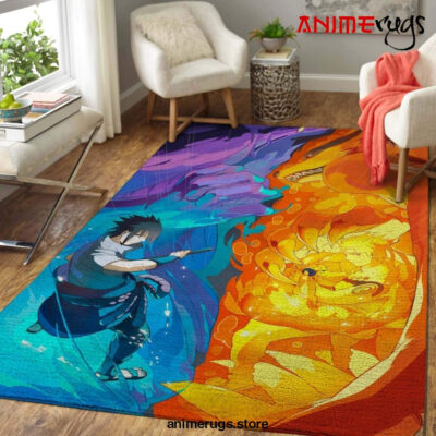 Manga Fans Naruto Vs Sasuke Area Rug Manga Anime Home Decor Homebeautyus Rug Regtangle Carpet Floor Decor Home Decor - Dreamrooma