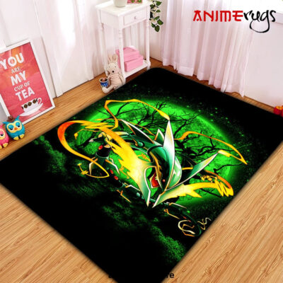 Mega X Rayquaza Moonlight Area Carpet Rug Home Decor Bedroom Living Room Decor Small / Premium Rectangle Rug Official Rug Merch