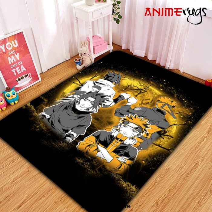 Naruto Sasuke Friends Moonlight Area Carpet Rug Home Decor Bedroom Living Room Decor Small / Premium Rectangle Rug Official Rug Merch