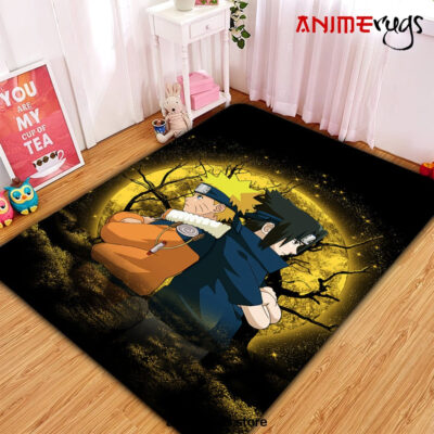 Naruto Sasuke Moonlight Area Carpet Rug Home Decor Bedroom Living Room Decor Small / Premium Rectangle Rug Official Rug Merch