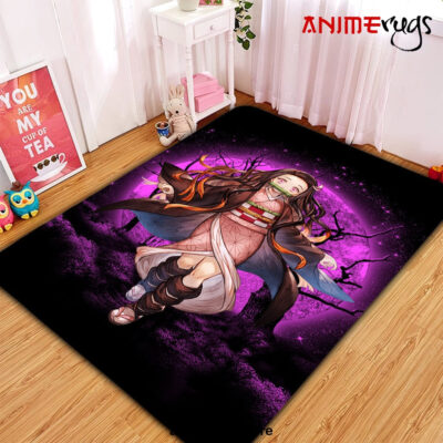 Nezuko Moonlight Area Carpet Rug Home Decor Bedroom Living Room Decor Small / Premium Rectangle Rug Official Rug Merch