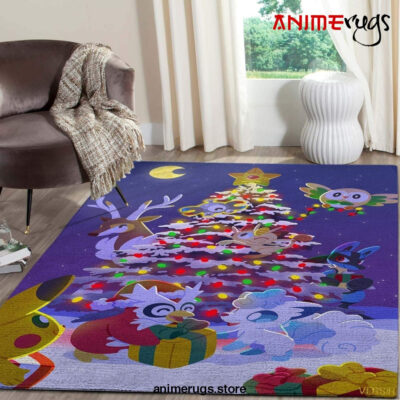 Pokemon Merry Christmas Anime Movies Area Rugs Living Room Carpet Christmas Gift Rug Regtangle Carpet Floor Decor Home Decor V17239 - Dreamrooma