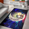 Zenitsu And Nezuko Chibi Demon Slayer Love You To The Moon Galaxy Carpet Rug Home Room Decor Back