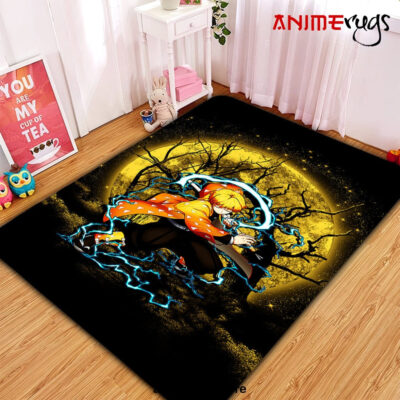 Zenitsu Demon Slayer Moonlight Area Carpet Rug Home Decor Bedroom Living Room Decor Small / Premium Rectangle Rug Official Rug Merch