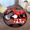 Akira Movie CD Rug Retro Round Carpet Fashion Round Bathroom Anti Slip Floor Mat Black Floor - Anime Rugs Store