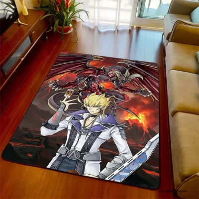 Anime Yugioh Red Black Rug