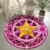 Cartoon Cardcaptor Sakura Magic Circle Area Rug Round Living Room Carpet Pink Non Slip Floor Mat 1 - Anime Rugs Store