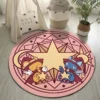 Cartoon Cardcaptor Sakura Magic Circle Area Rug Round Living Room Carpet Pink Non Slip Floor Mat 6 - Anime Rugs Store