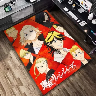 Tokyo Revengers Red Design Rug