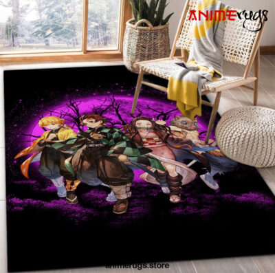 Demon Slayer Team Pink Moonlight Anime Rug - Anime Rugs Store